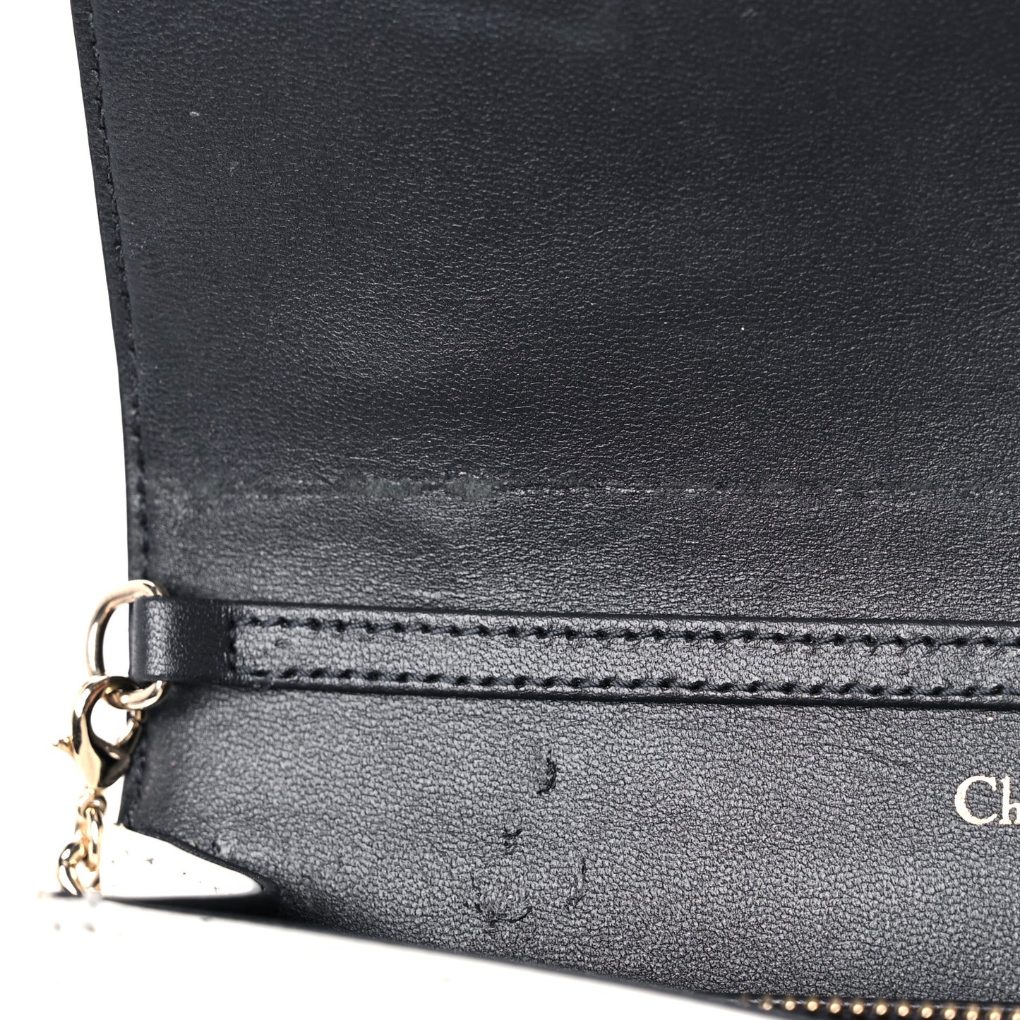 Patent Micro-Cannage Diorama Wallet on Chain Pouch White