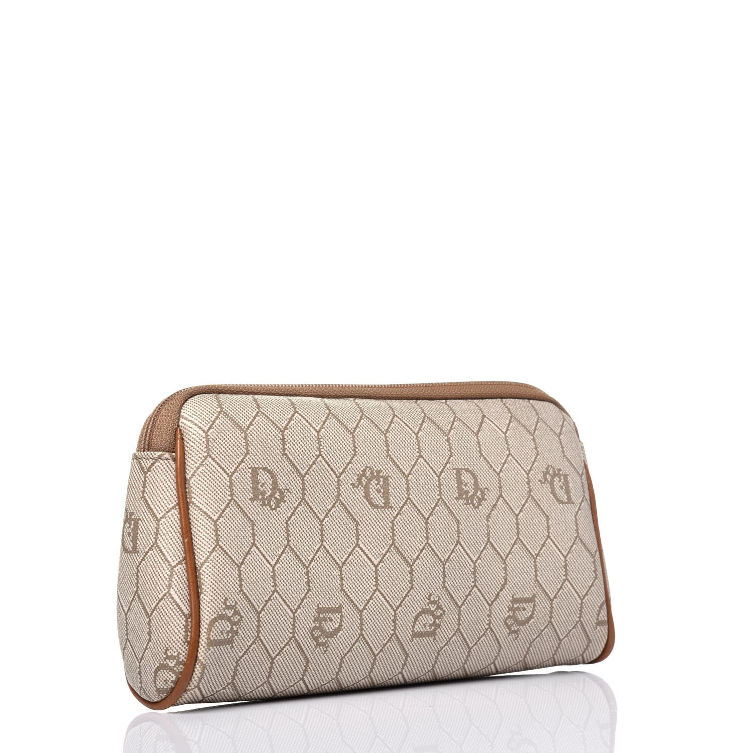 Christian Dior Honeycomb Cosmetic Case Brown 3 of 11