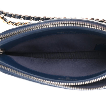 Chanel Aged Calfskin Quilted Small Gabrielle Clutch With Chain Navy Black 5 of 14
