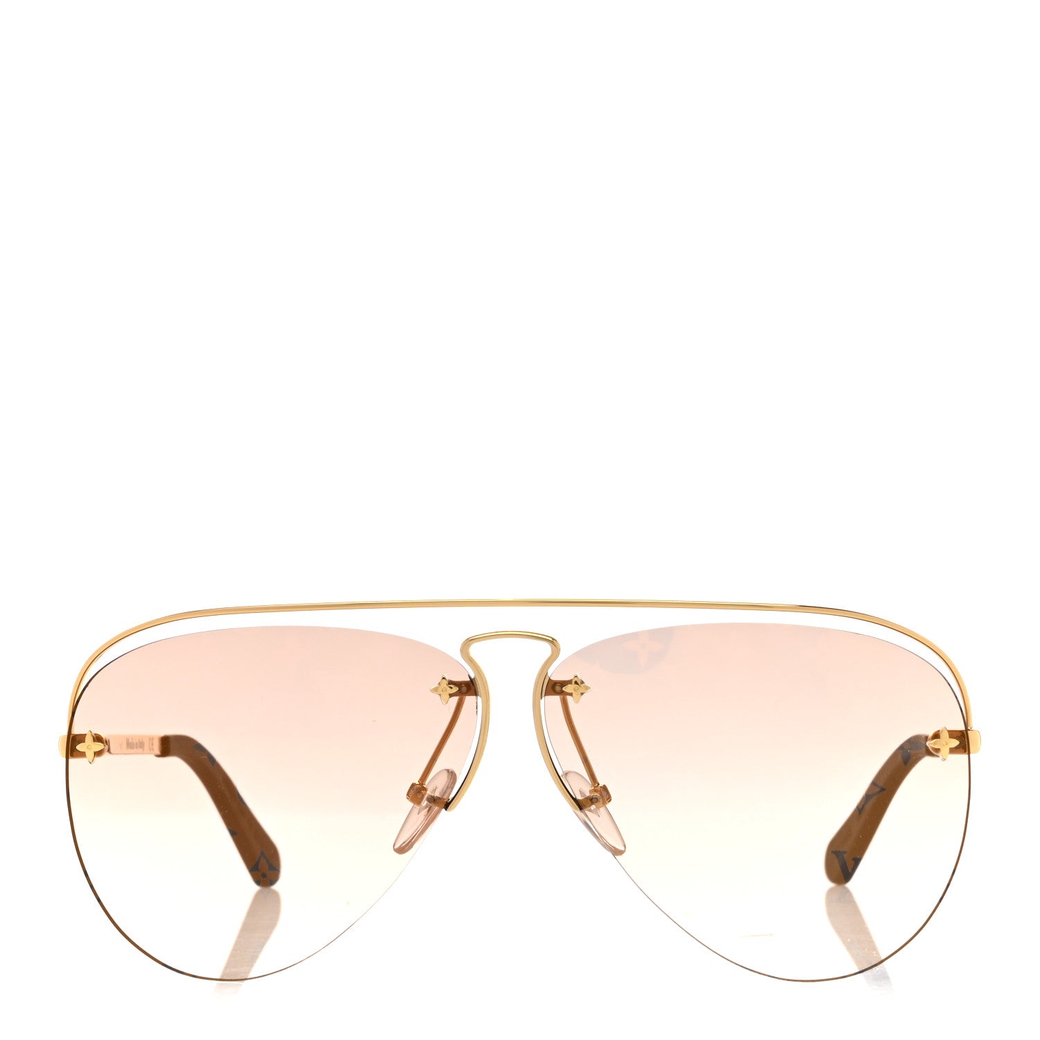 Louis Vuitton Monogram Grease Sunglasses Z1366E Gold 2 of 10