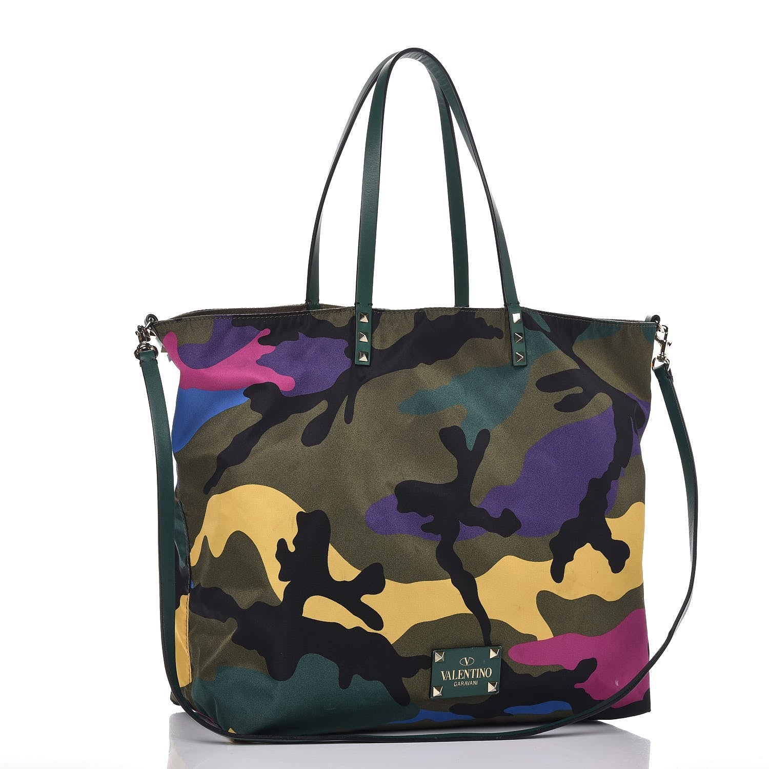 Valentino Garavani Canvas Camouflage Rockstud Reversible Tote Multicolor 5 of 20