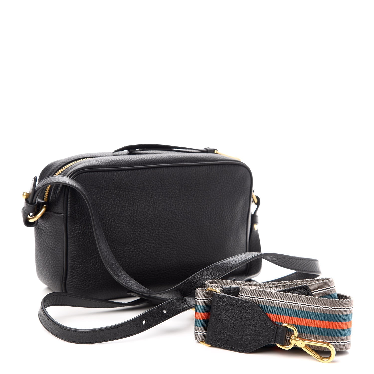 Prada Vitello Daino Camera Crossbody Black 3 of 9