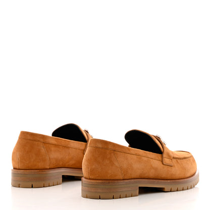 Hermes Suede Goatskin Faubourg Loafers 37.5 Naturel 4 of 13