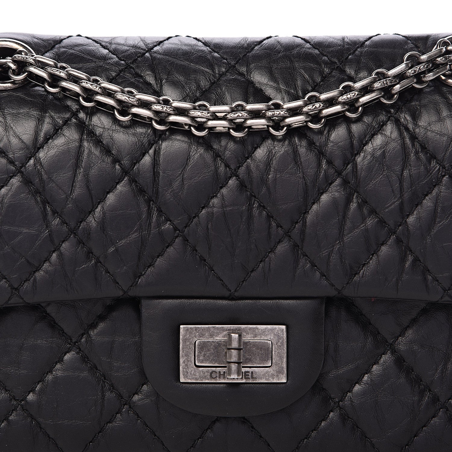 Chanel Aged Calfskin Quilted 2.55 Reissue 224 Flap Black 8 of 13