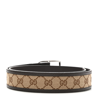 Gucci Monogram Dollar Calfskin 40mm Belt 85 34 Beige Ebony Testa di Moro 2 of 5