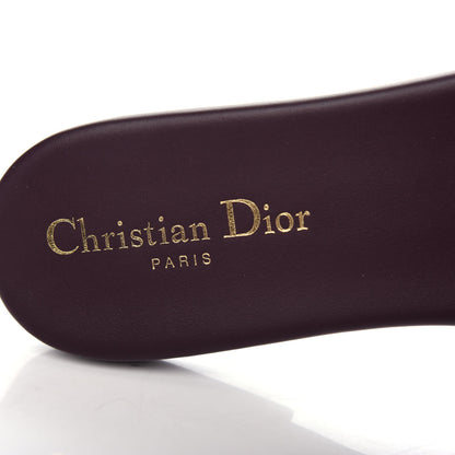 Christian Dior Canvas Embroidered Dway Mules Slide Sandals 38.5 Burgundy 8 of 11