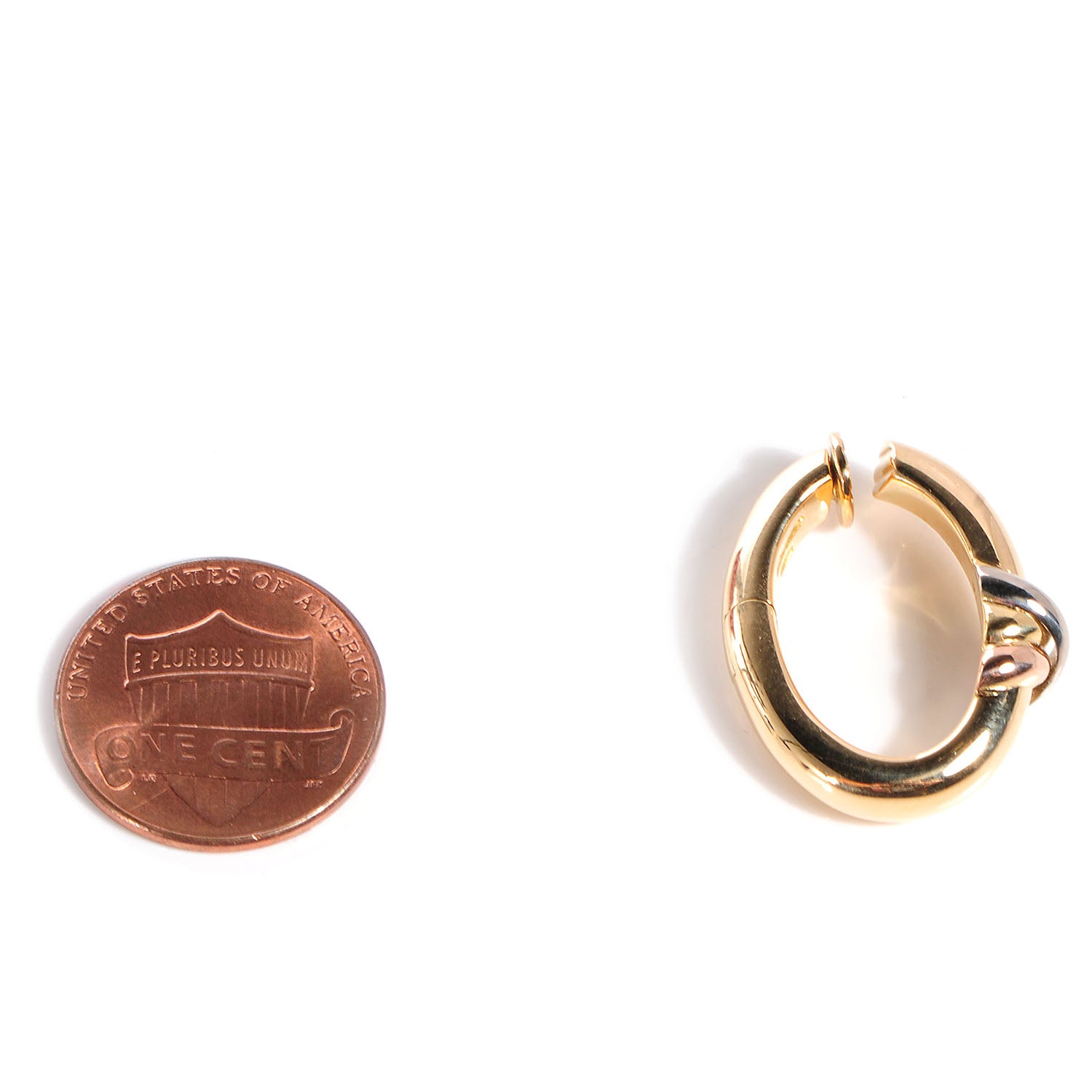 Cartier 18k Yellow White Pink Gold Trinity Clip On Earrings 2 of 8