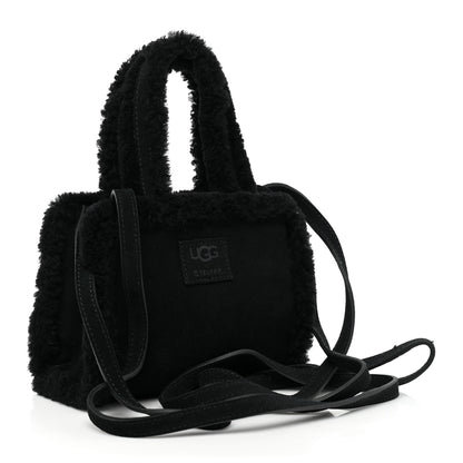Telfar X UGG Suede Shearling Small Shopping Bag Black 3 of 10