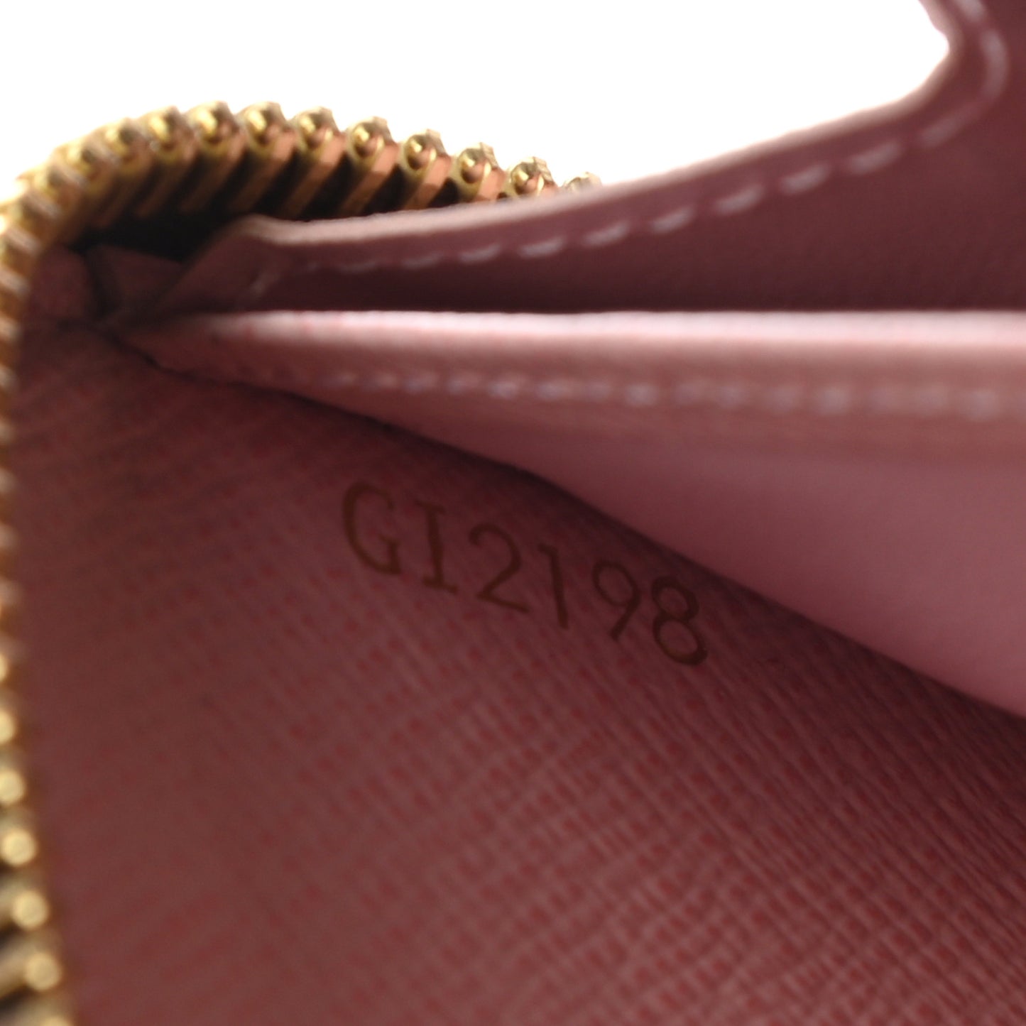 Damier Ebene Zippy Wallet Rose Ballerine