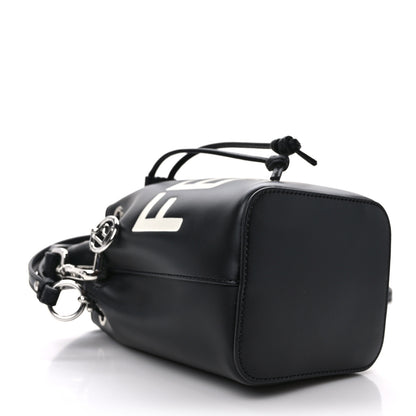 Fendi Vitello King F is Fendi Logo Embossed Mini Mon Tresor Bucket Bag Black 3 of 10