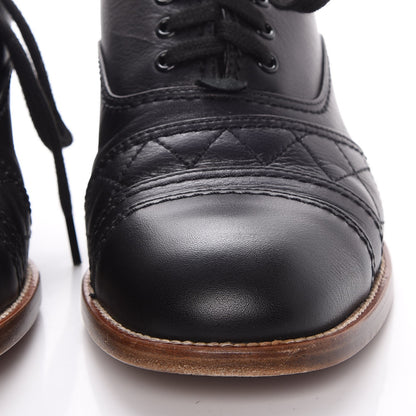 Chanel Calfskin Quilted CC Lace Up Oxfords 36 Black 13 of 18