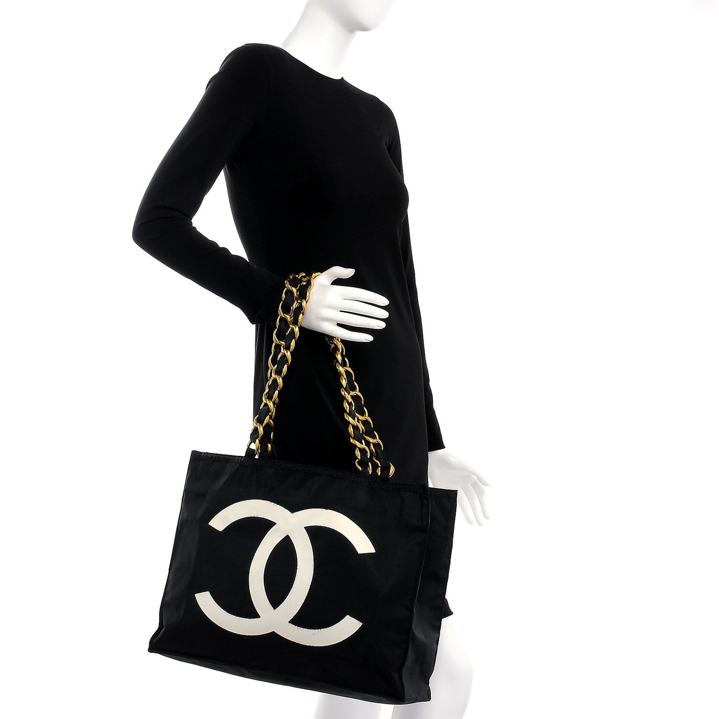 Canvas Chain Jumbo CC Tote Black