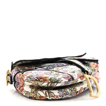 Christian Dior Canvas Embroidered 4 Saisons Été Saddle Bag White Multicolor 4 of 11