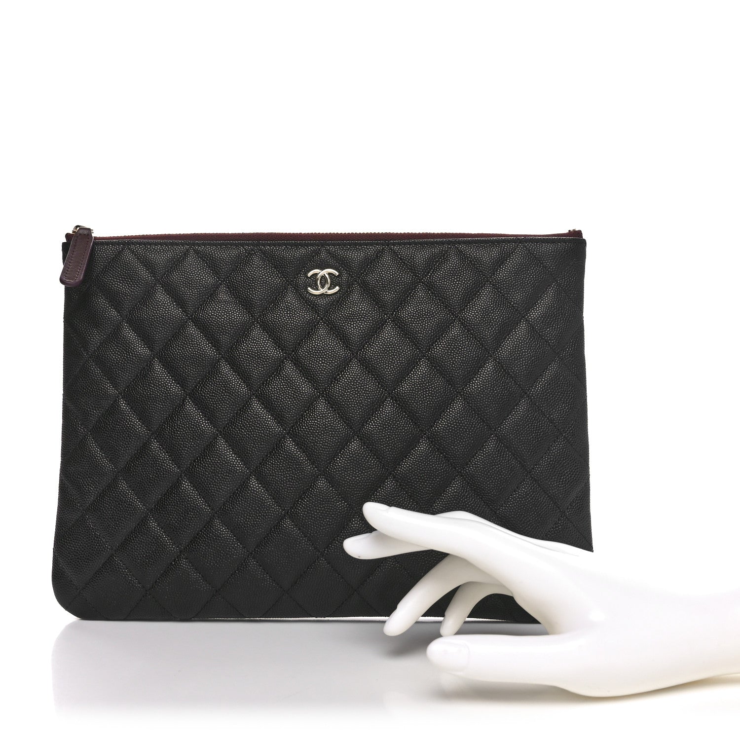 Chanel Caviar Quilted Medium Cosmetic Case Black 2 of 10
