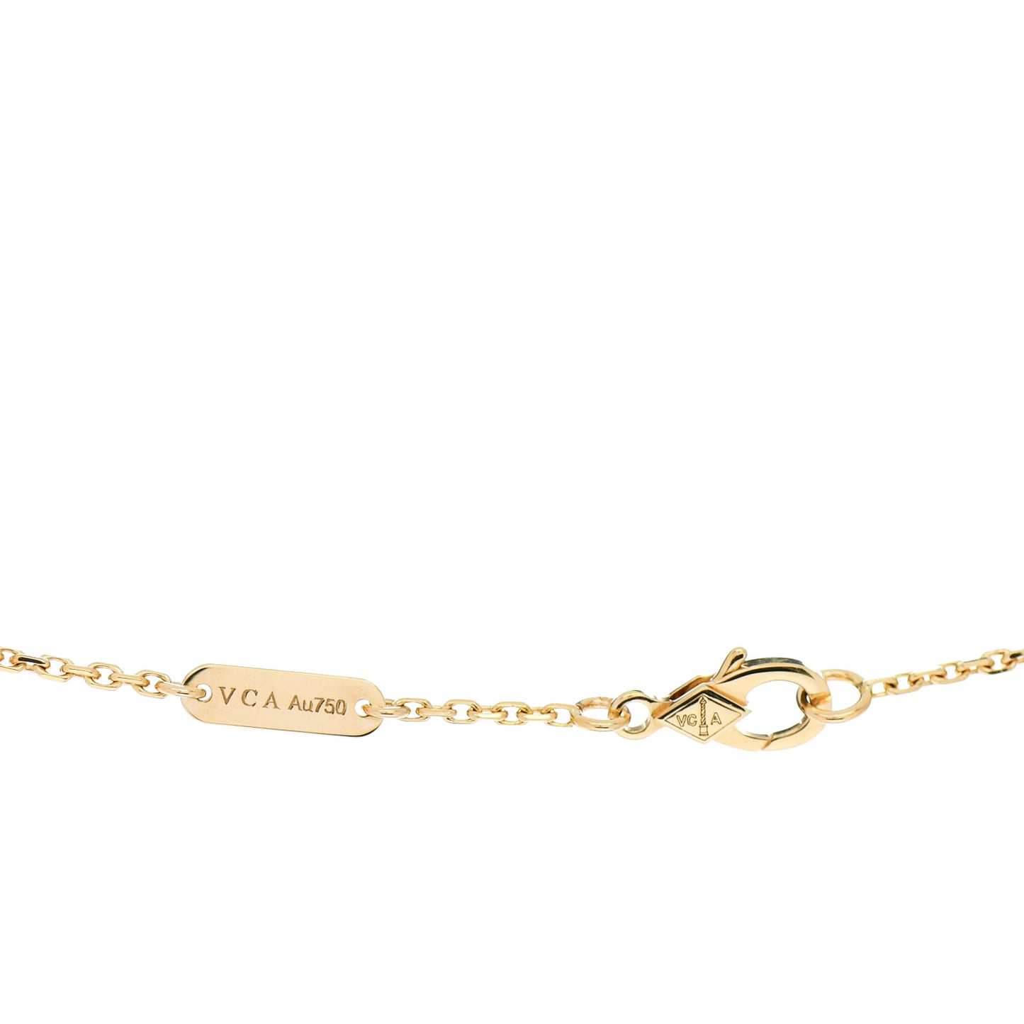 18K Yellow Gold Mother of Pearl Lucky Alhambra Butterfly Pendant Necklace