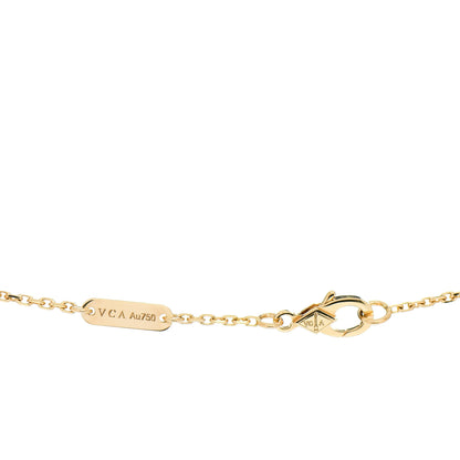 Van Cleef & Arpels 18K Yellow Gold Mother of Pearl Lucky Alhambra Butterfly Pendant Necklace 4 of 4