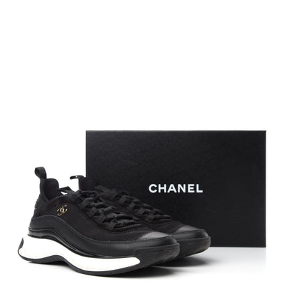 Chanel Velvet Calfskin Mixed Fibers CC Sneakers 39.5 Black 11 of 15