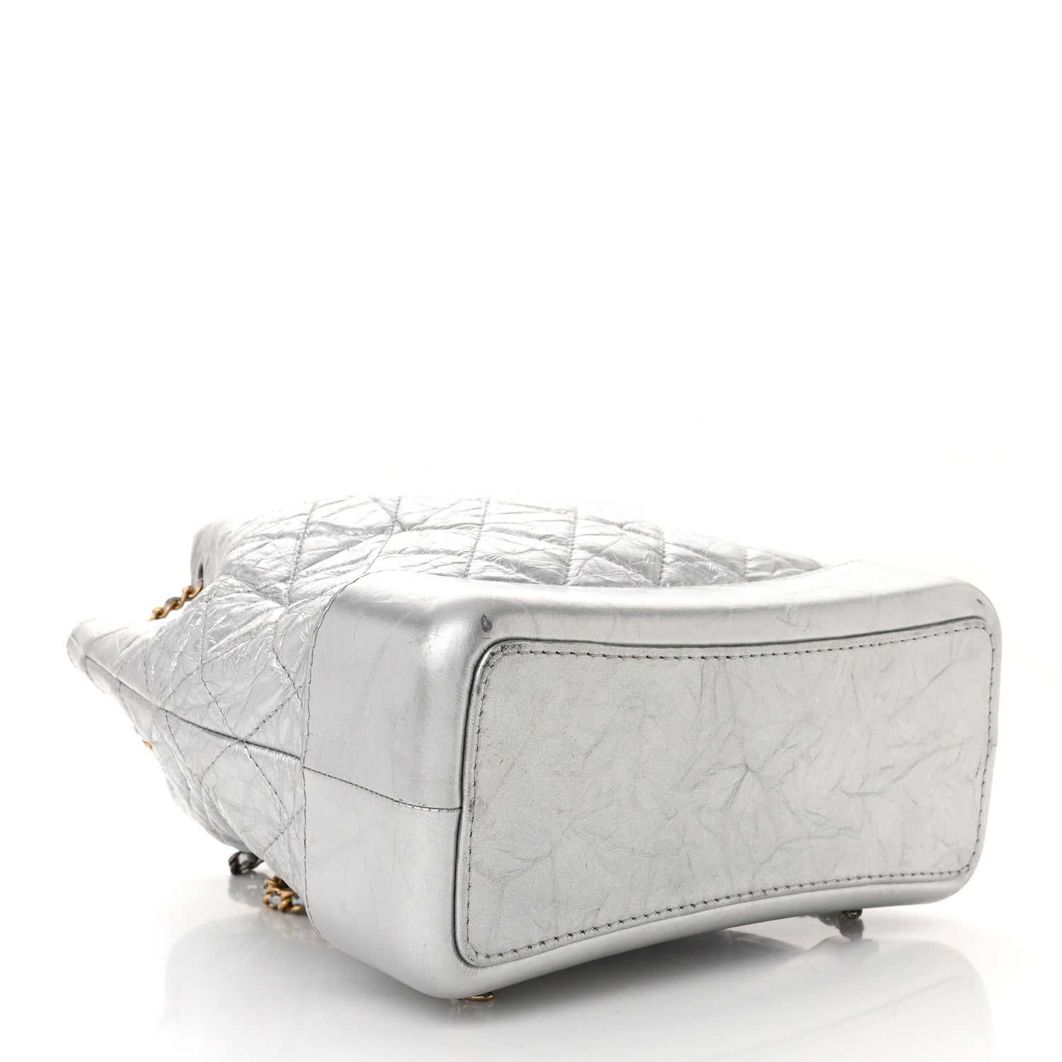 Chanel Metallic Crumpled Calfskin Quilted Small Gabrielle Backpack Silver 4 of 11