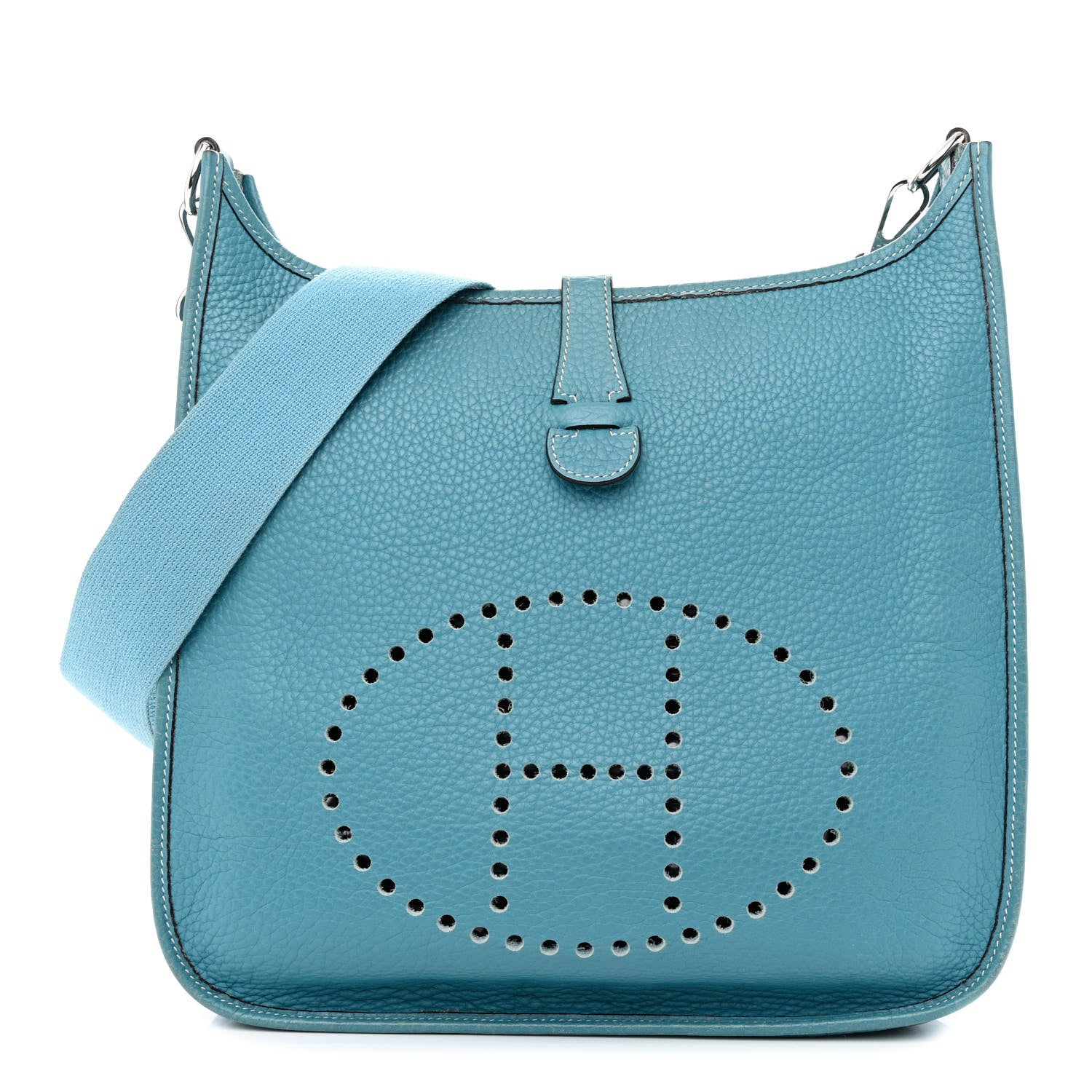 Hermes Taurillon Clemence Evelyne GM Blue Jean 1 of 24