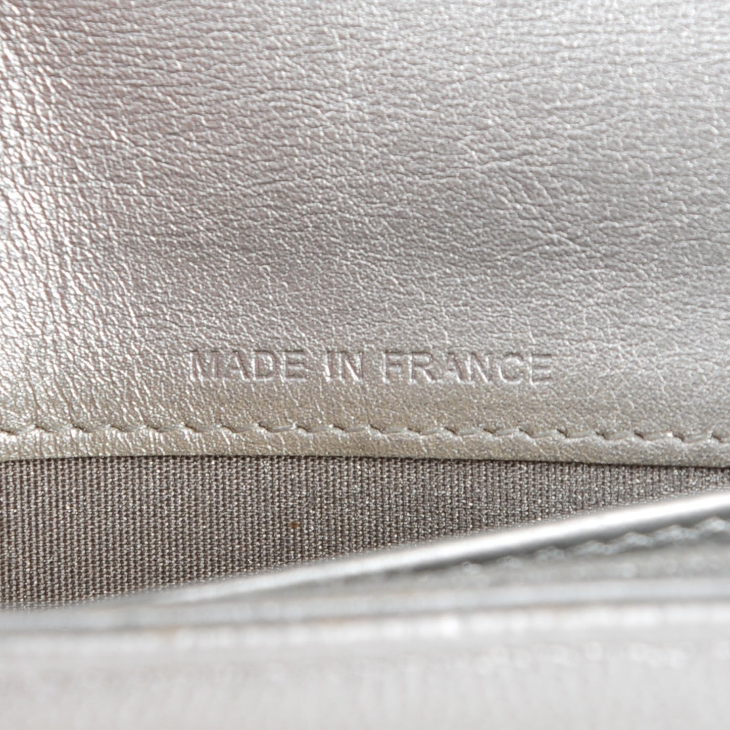 Metallic Caviar Sevruga Long Flap Wallet Silver