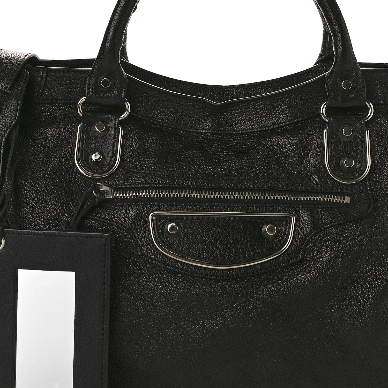 Balenciaga Chevre Silver Metallic Edge Hardware City Black 8 of 13