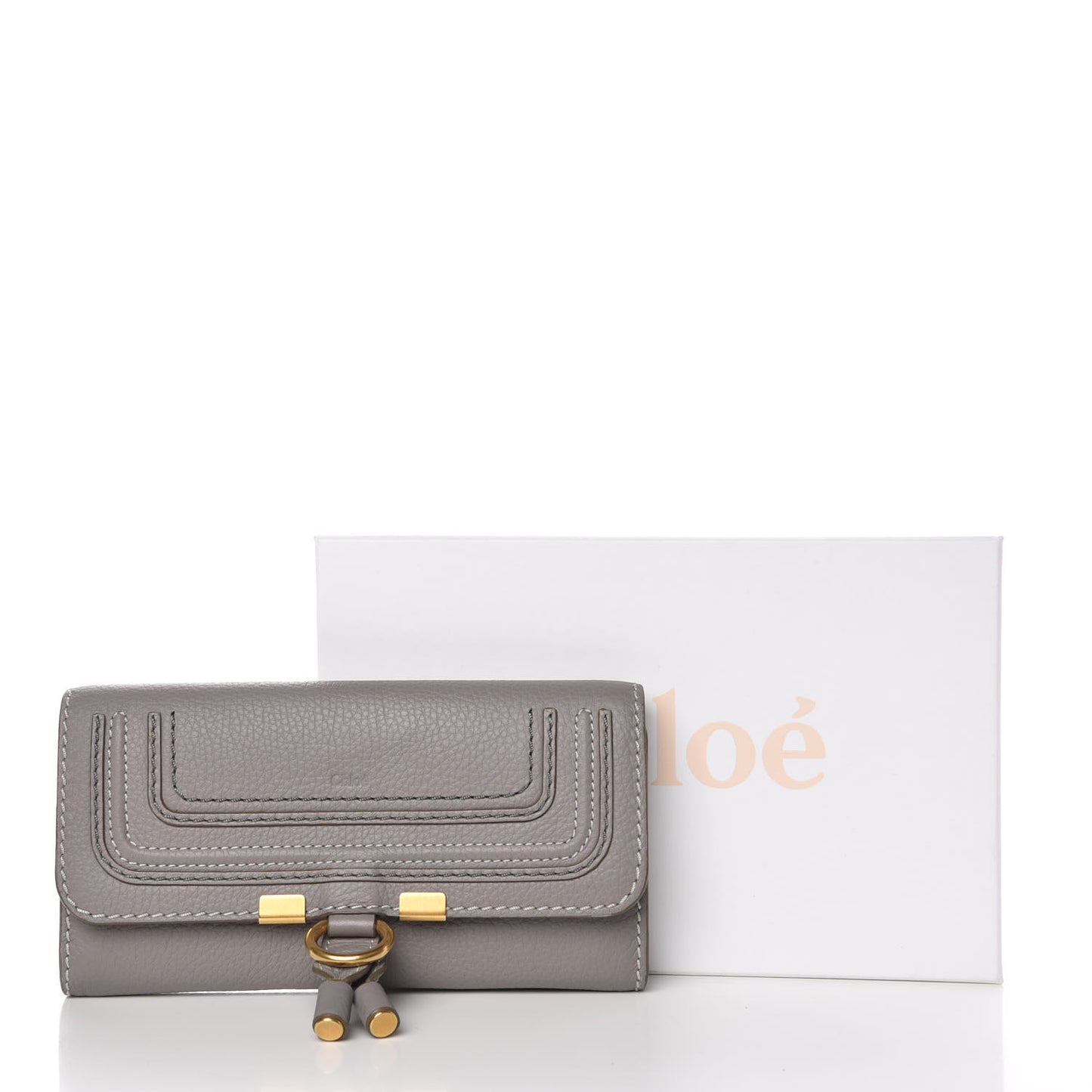 Calfskin Marcie Continental Flap Wallet Cashmere Grey
