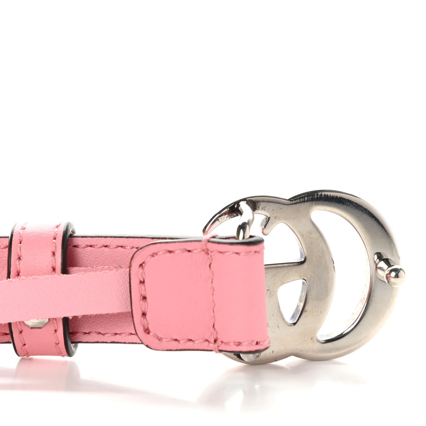 Moon Calfskin Palladium Double G 20mm Belt 75 30 Wild Rose