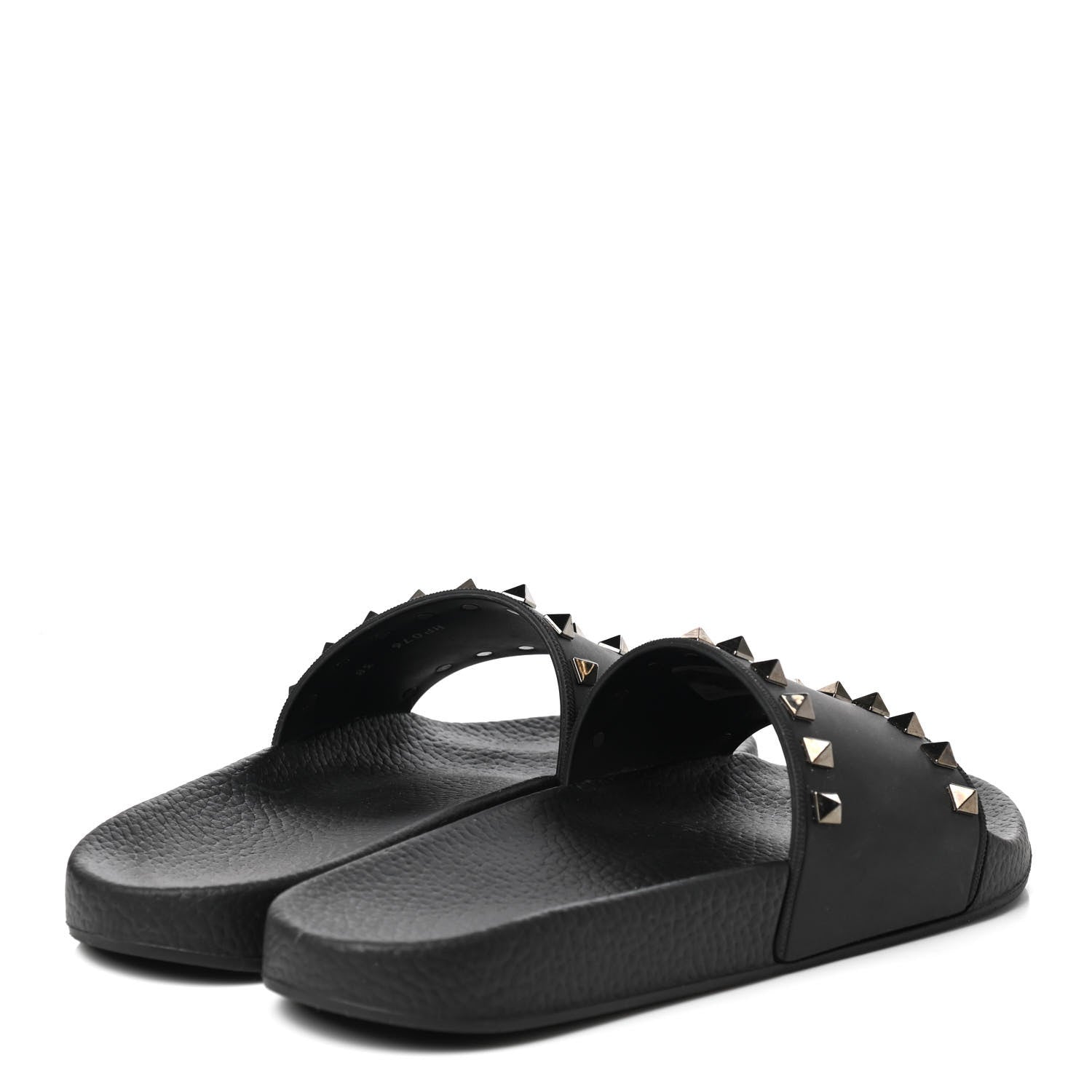 Valentino Garavani Rubber Rockstud Slide Sandals 38 Black 4 of 8