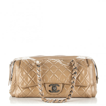 Chanel Patent Quilted Day Glo Flap Bag Beige 1 of 7