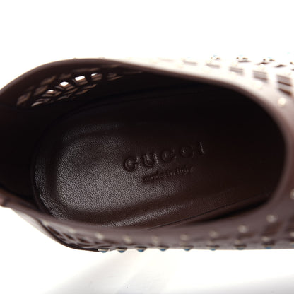Gucci Calfskin Laser Cut Lika Ankle Boot 40.5 Nut Brown 8 of 9