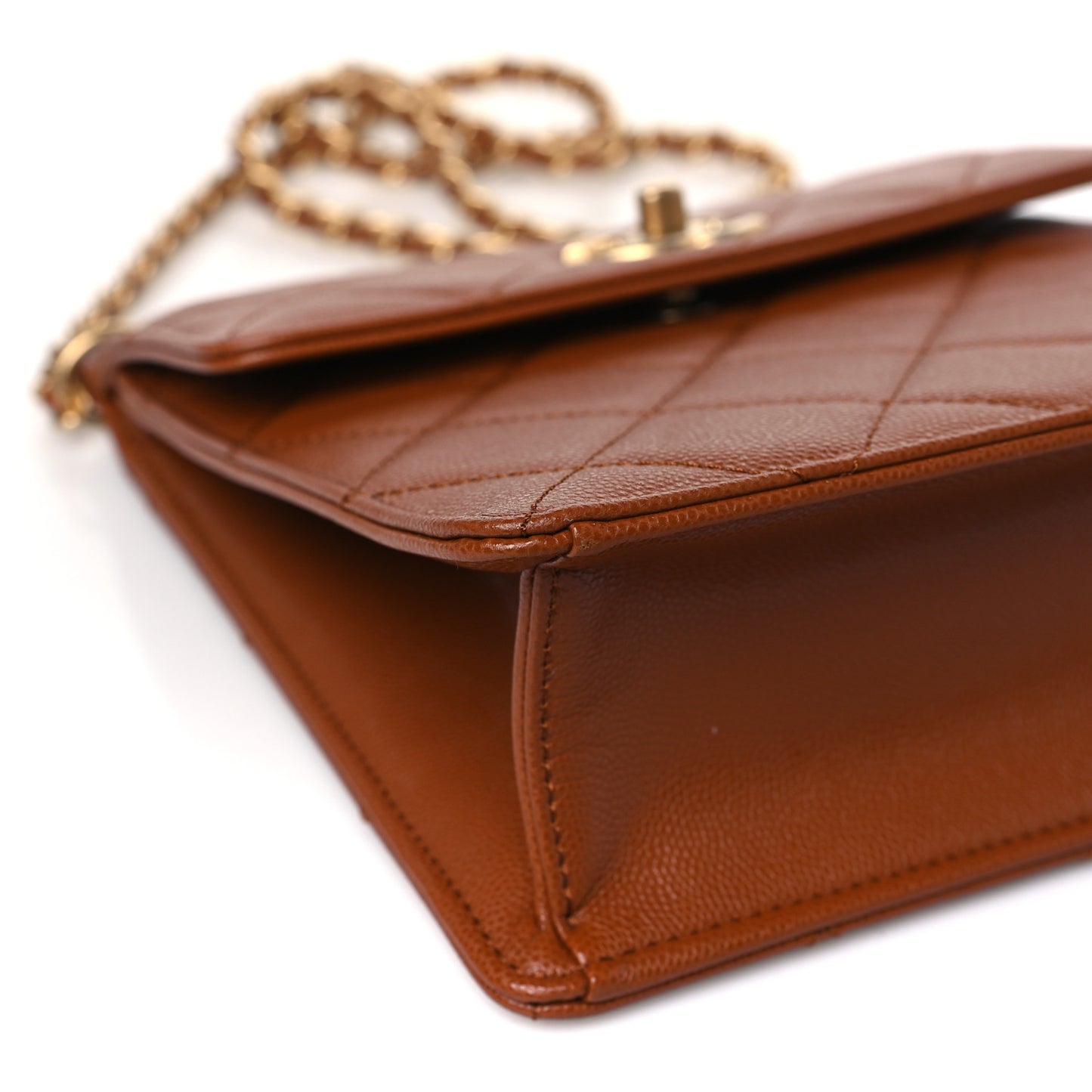 Caviar Quilted Multi Chain Backpack Light Brown