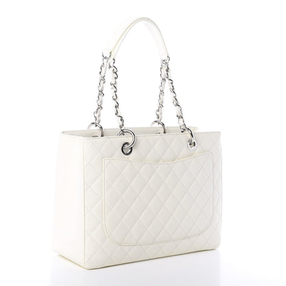 Chanel Caviar Quilted Grand Shopping Tote GST White 3 of 9