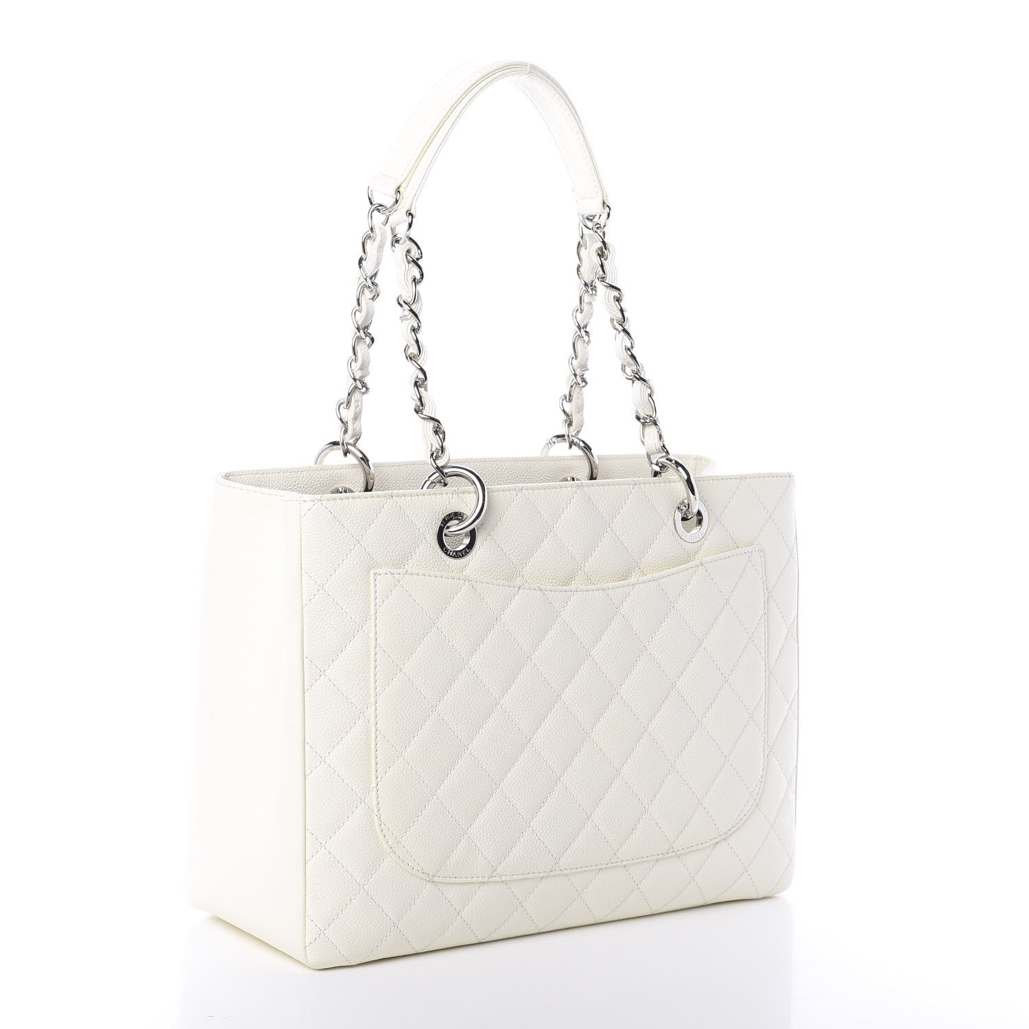 Chanel Caviar Quilted Grand Shopping Tote GST White 3 of 9