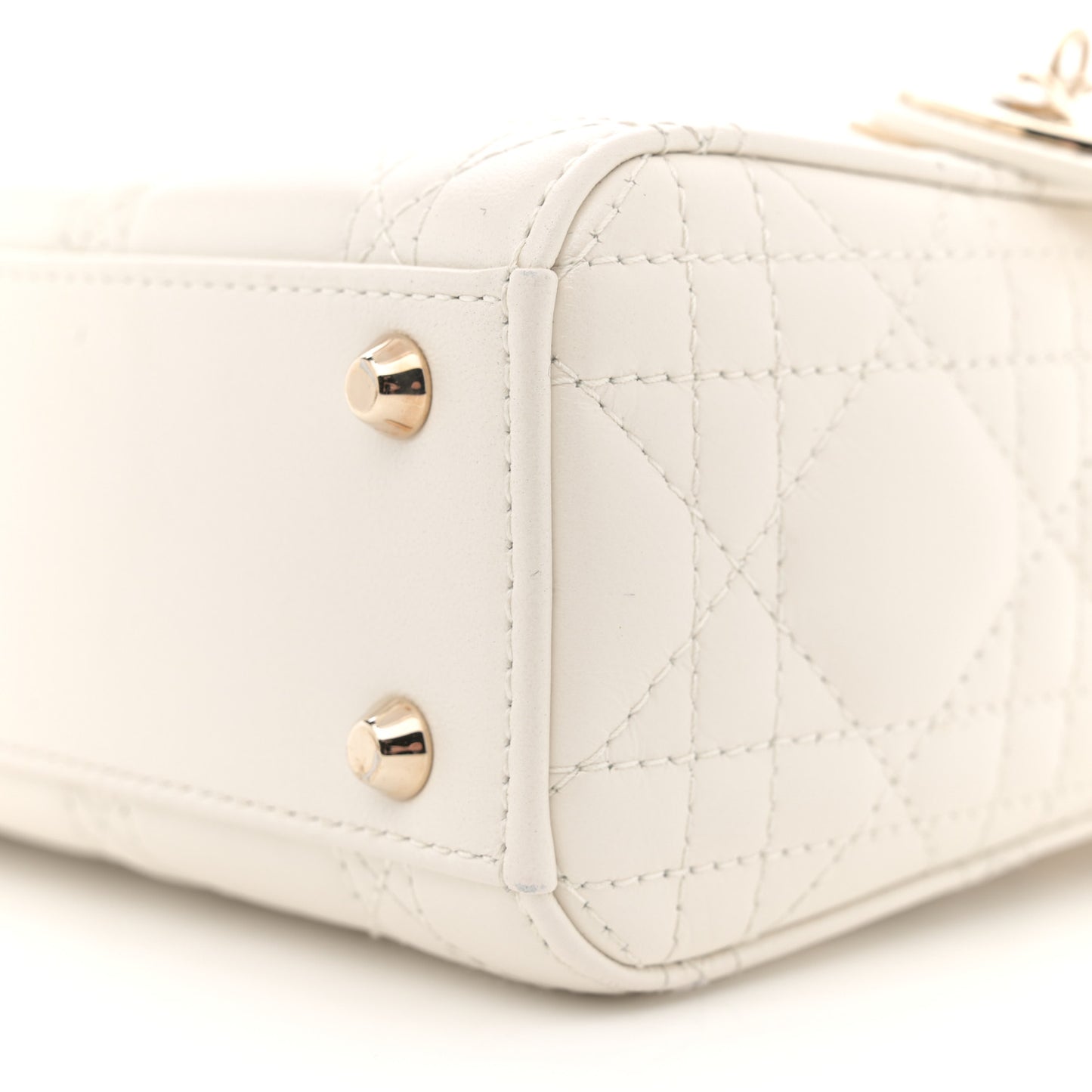 Lambskin Cannage Mini Lady Dior Latte