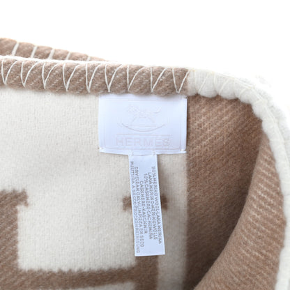Hermes Wool Cashmere Avalon Baby Blanket Noisette Moyen White 3 of 4