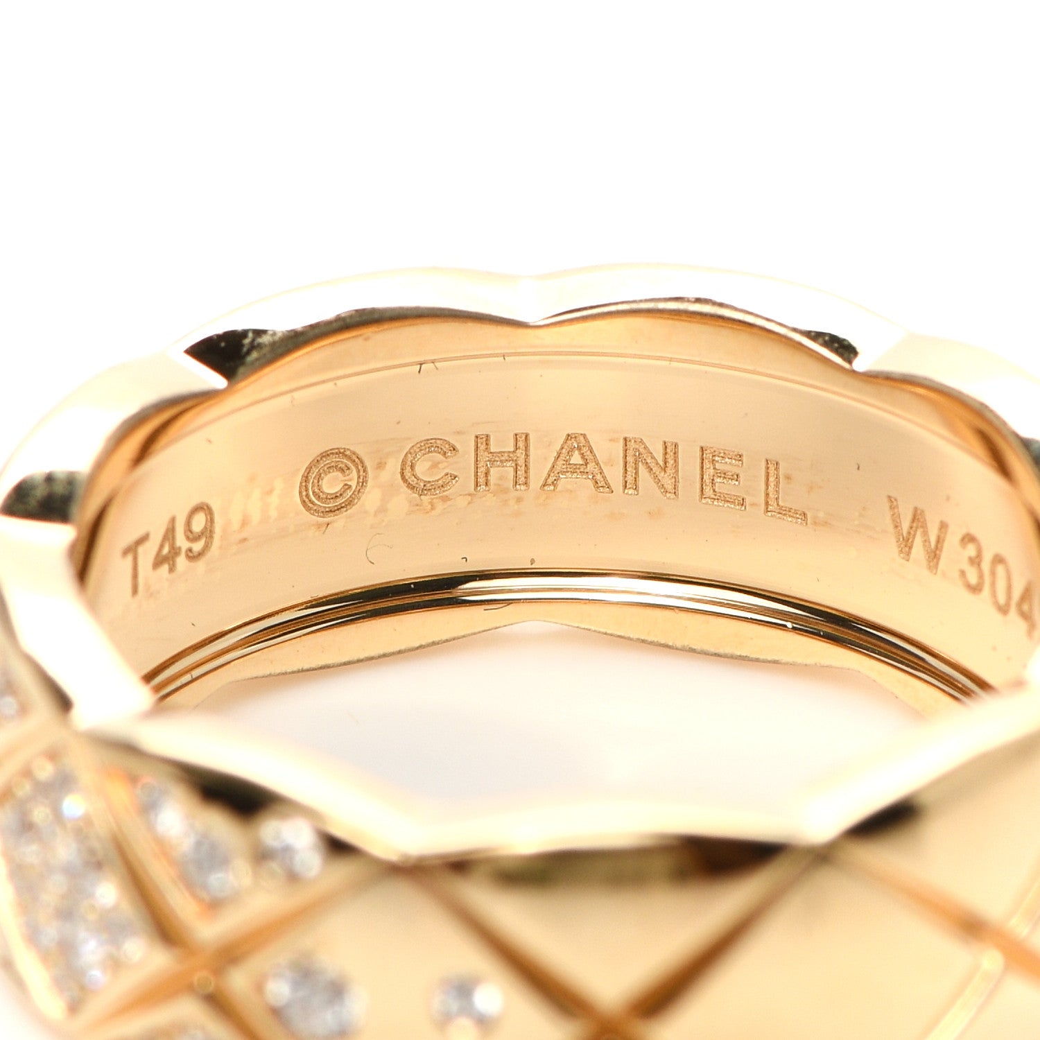 Chanel 18K Yellow Gold Diamond Small Coco Crush Ring 49 4.75 4 of 6