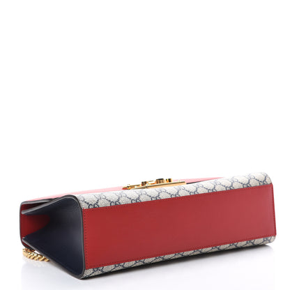 Gucci GG Supreme Monogram Moon Calfskin Medium Padlock Shoulder Bag Beige Blue Hibiscus Red Mystic White 3 of 12
