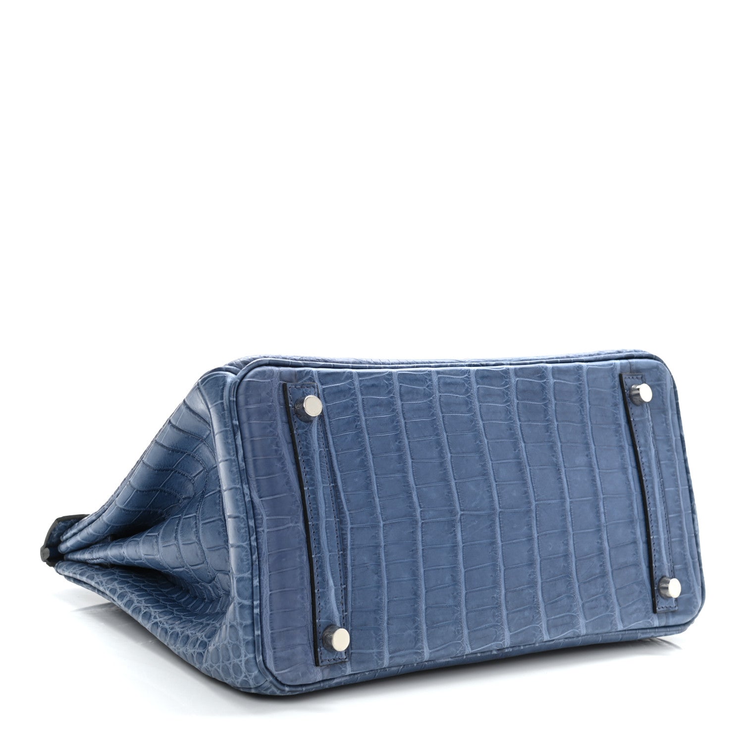 Hermes Matte Porosus Crocodile Birkin 30 Bleu Ciel 4 of 11