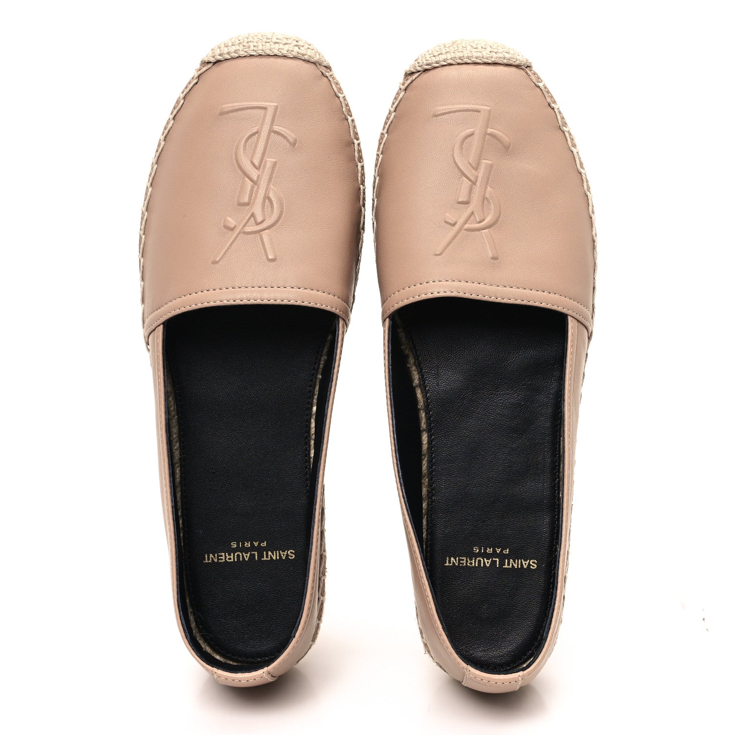 Saint Laurent Lambskin Monogram Espadrilles 35 Nude 2 of 10