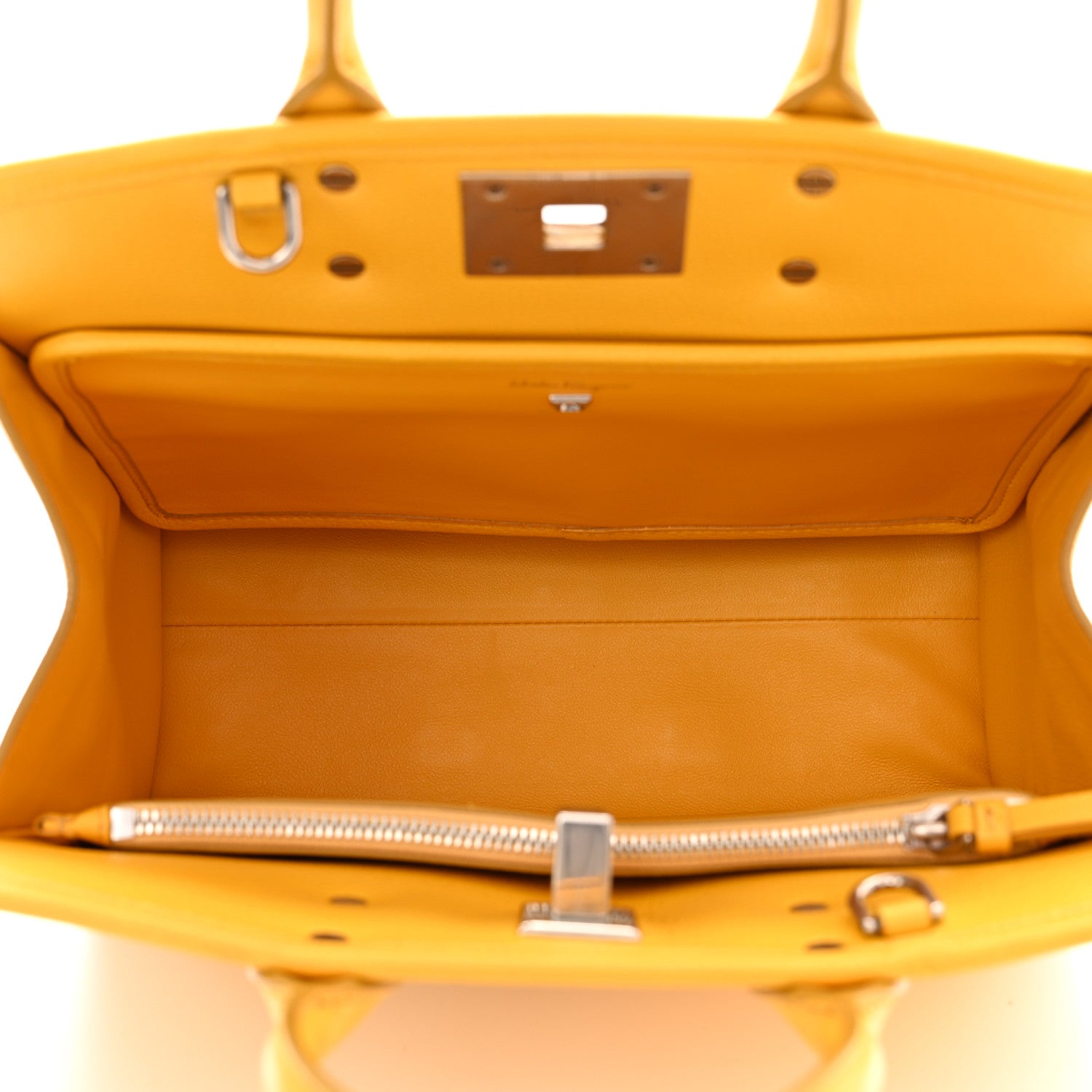 Salvatore Ferragamo Calfskin The Studio Bag Sunshine 5 of 11