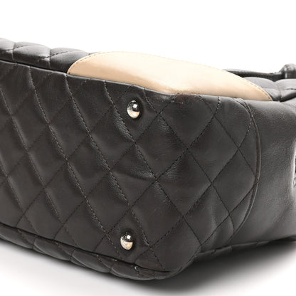 Chanel Calfskin Quilted Cambon Large Bowler Brown Beige 10 of 10