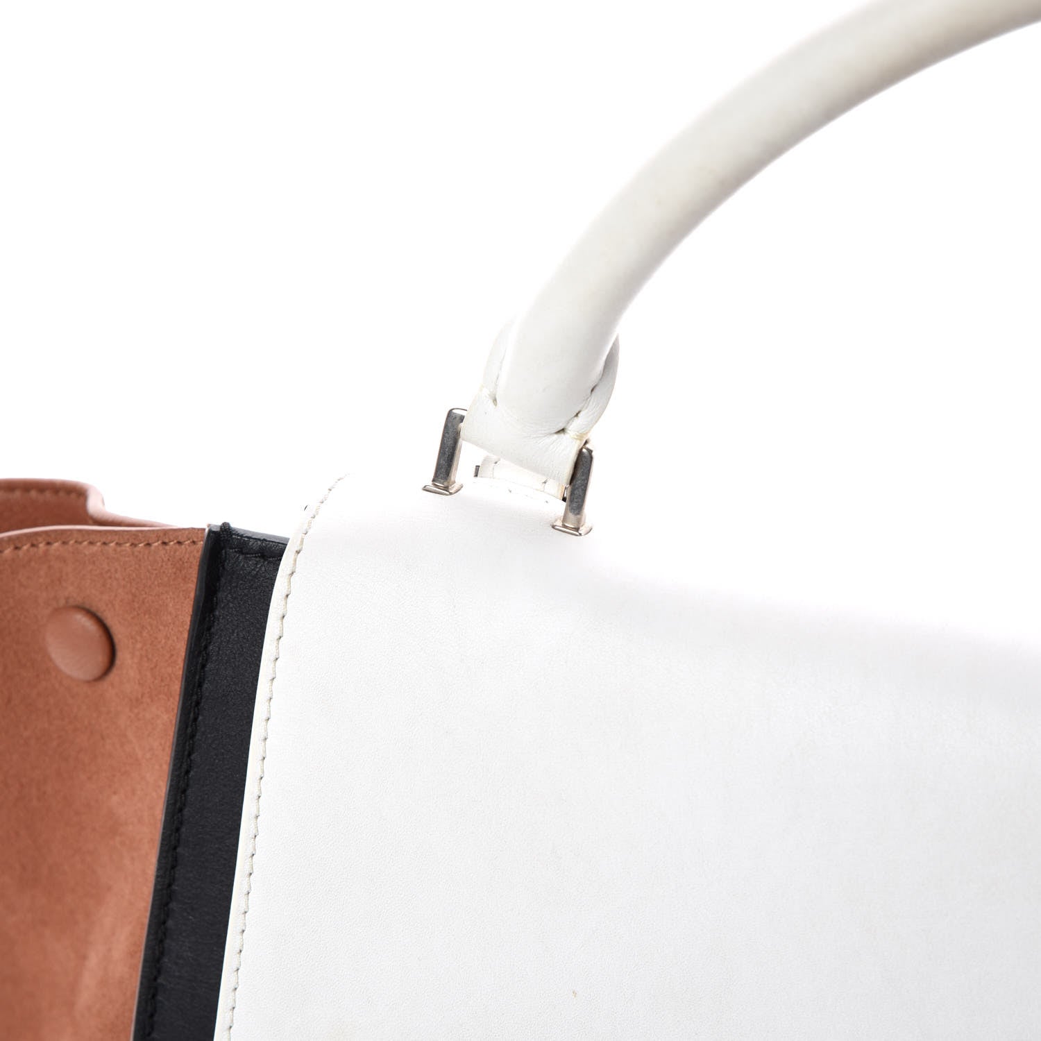 Celine Smooth Calfskin Suede Medium Tri-Color Trapeze White 14 of 15