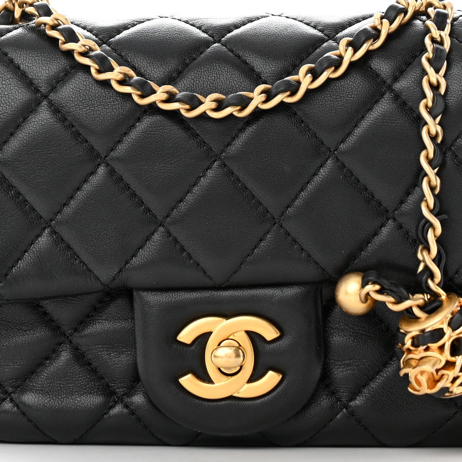 Chanel Lambskin Quilted Mini Pearl Crush Flap Black 8 of 11