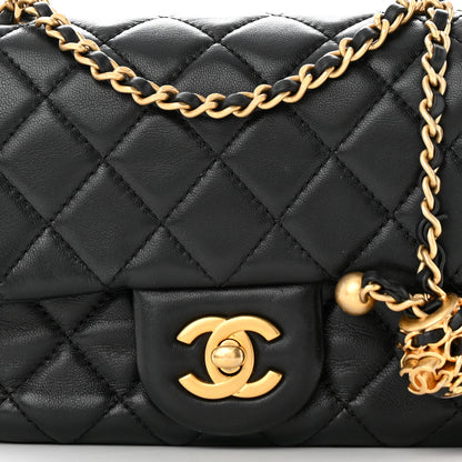 Chanel Lambskin Quilted Mini Pearl Crush Flap Black 8 of 11