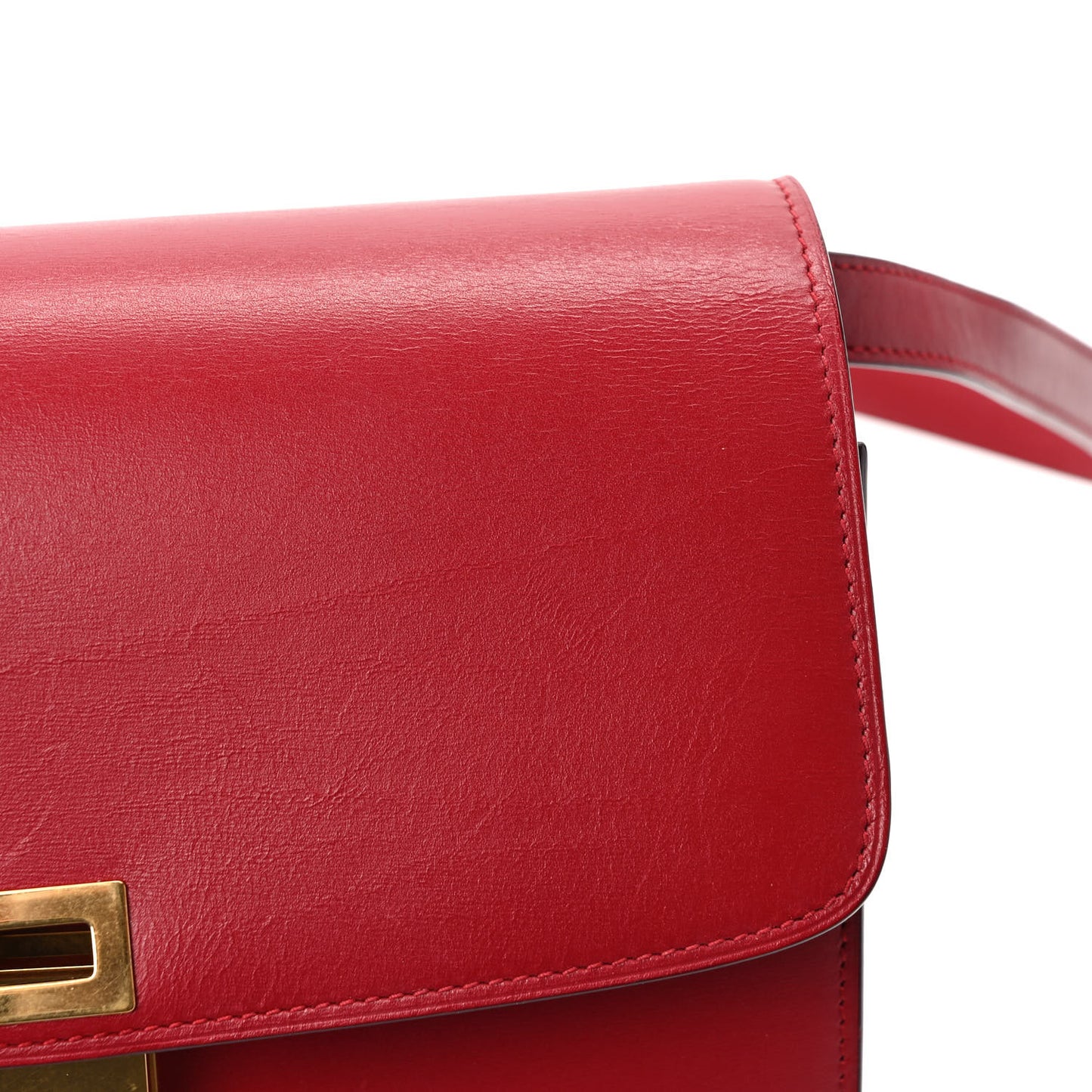Box Calfskin Medium Classic Box Flap Bag Red