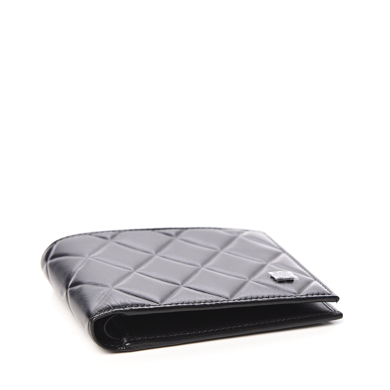 Chanel Calfskin Quilted Mens Small Pour Monsieur Wallet Black 3 of 8