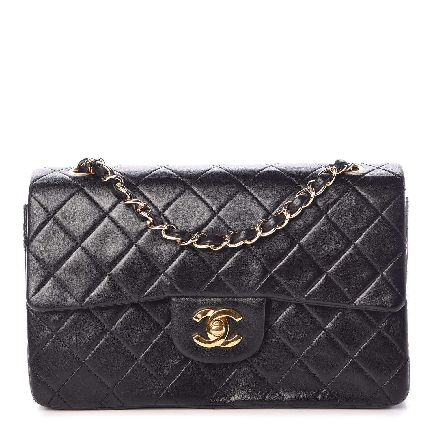 Chanel Lambskin Quilted Small Double Flap Black 1 of 10