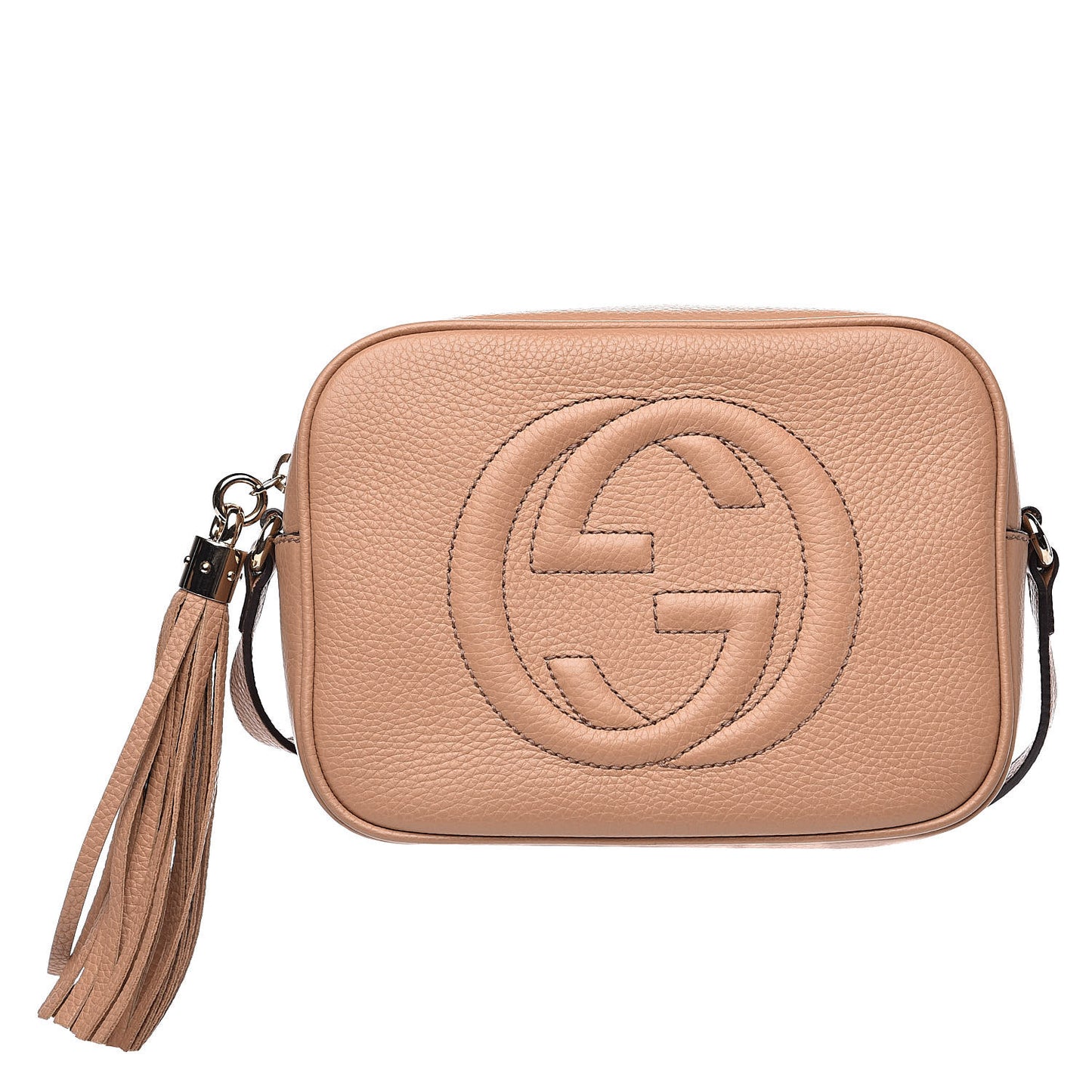 Pebbled Calfskin Small Soho Disco Bag Rose Beige