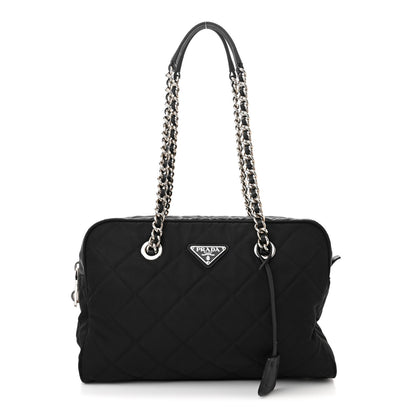 Prada Nylon Tessuto Impuntu Quilted Shoulder Bag Black 1 of 9