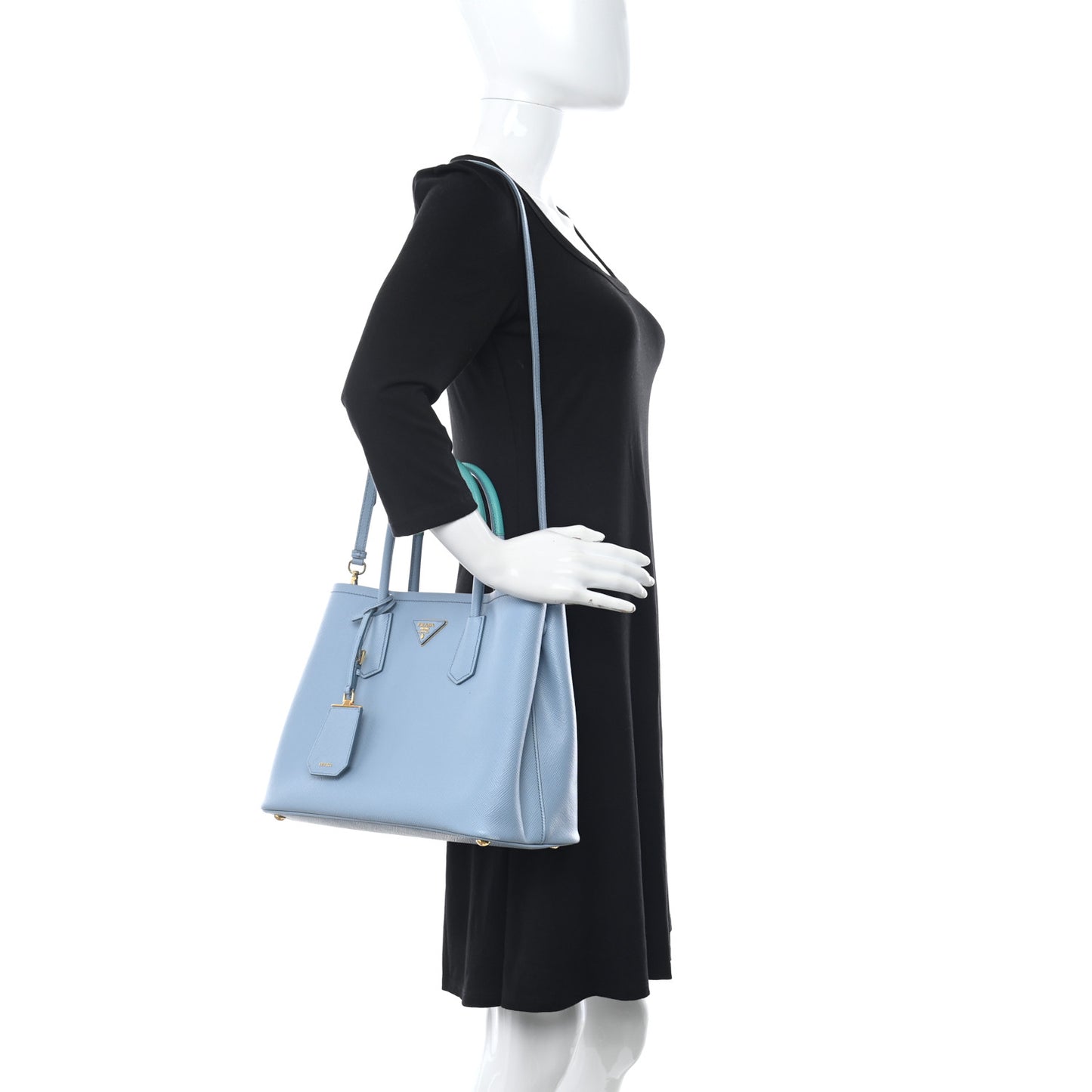 Saffiano Cuir Bi-Color Medium Double Bag Astrale Giada